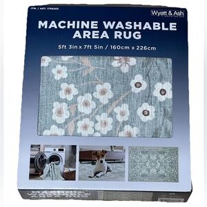 NEW Wyatt & Ash Washable Indoor Area Rug 5'3" x 7'5" - Kinsley (Green)